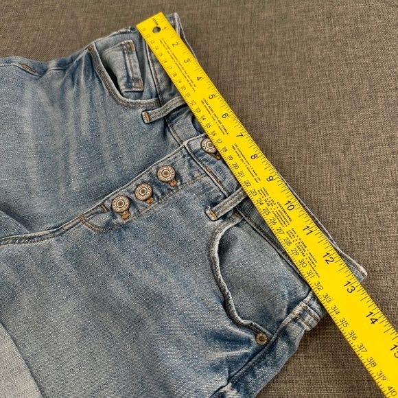 Old‎ Navy High Rise Denim Shorts Size 0 Roll Up Shorts 4 Buttons - Picture 8 of 11